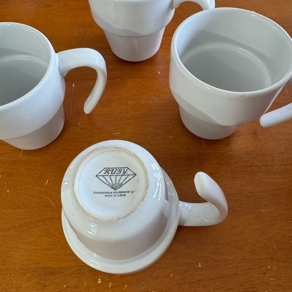 White Stackable Mugs Set - Picture 2 of 7
